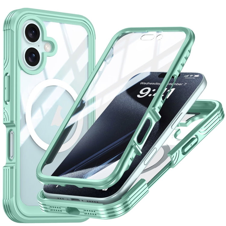 For iPhone 16 Plus RedPepper Tempered Glass MagSafe Phone Case(Green) - free shipping - PMC Jewellery - Order now!