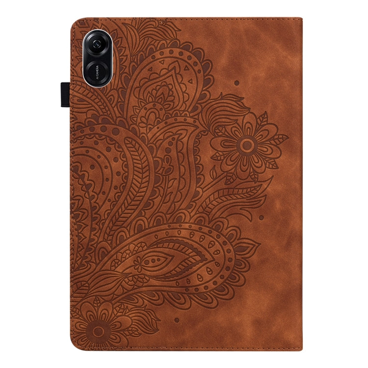 For Honor Pad X9 Peacock Embossed Pattern Leather Tablet Case(Brown) - Honor by PMC TechLife | Online Shopping South Africa | PMC TechLife | Buy Now Pay Later Mobicred