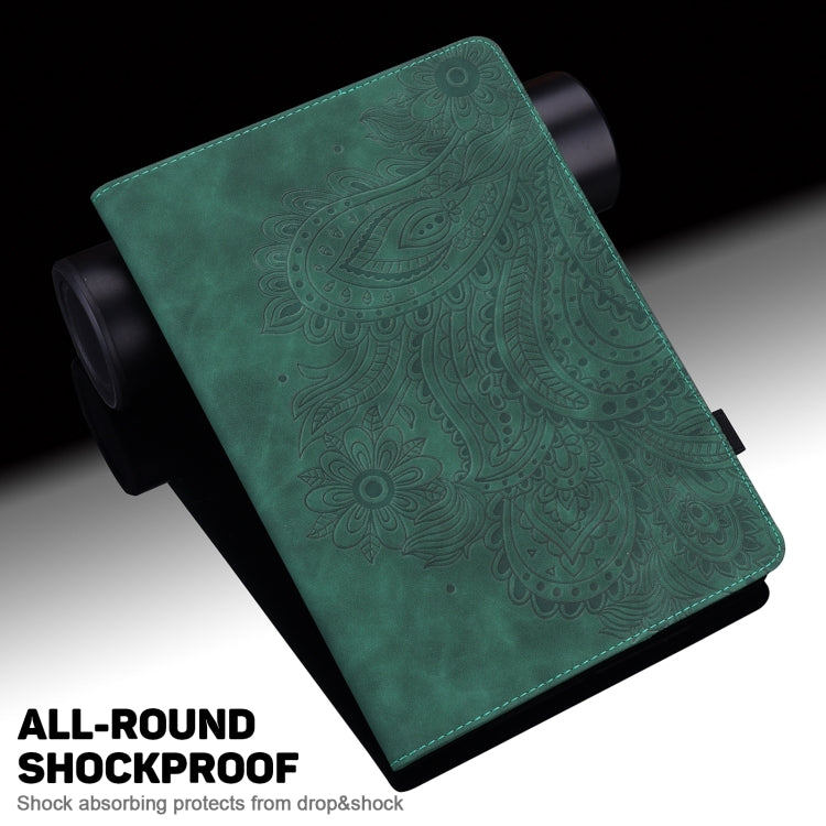 For Honor Pad X9 Peacock Embossed Pattern Leather Tablet Case(Green) - Honor by PMC TechLife | Online Shopping South Africa | PMC TechLife | Buy Now Pay Later Mobicred