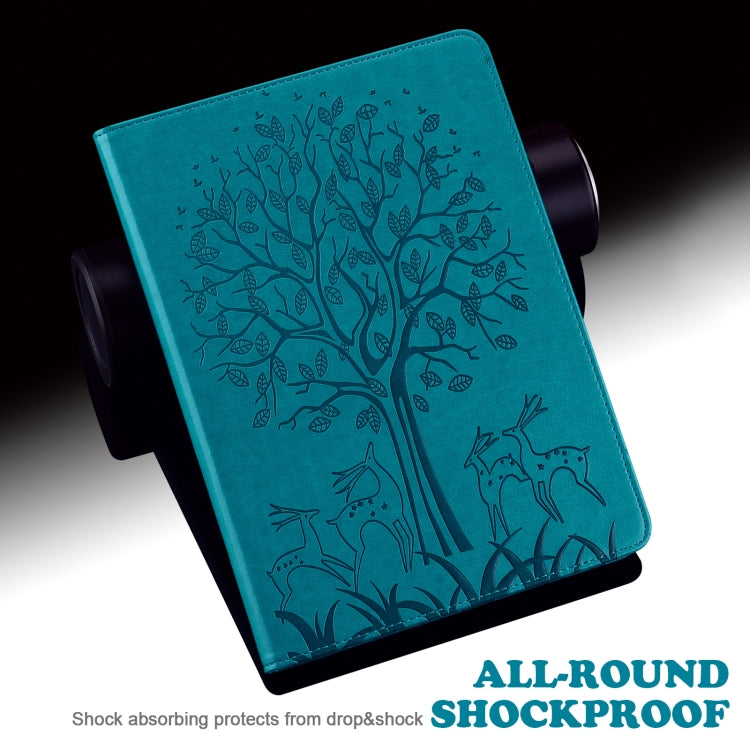 For Honor Pad X9 Tree & Deer Embossed Leather Tablet Case(Blue) - Honor by PMC TechLife | Online Shopping South Africa | PMC TechLife | Buy Now Pay Later Mobicred