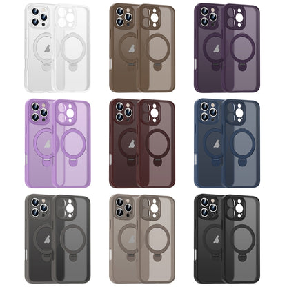 For iPhone 16 Pro Max Matte Texture 360 Degree Rotary Tone Holder MagSafe Phone Case(Roland Purple) - iPhone 16 Pro Max Cases by PMC Jewellery | Online Shopping South Africa | PMC Jewellery | Buy Now Pay Later Mobicred