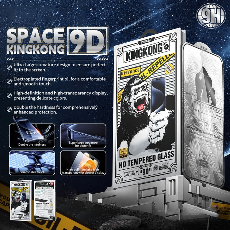 For iPhone 16 Pro Max WK WTP-087 Space King Kong 9D Curved HD Tempered Glass Screen Protector - iPhone 16 Pro Max Tempered Glass by WK | Online Shopping South Africa | PMC Jewellery | Buy Now Pay Later Mobicred