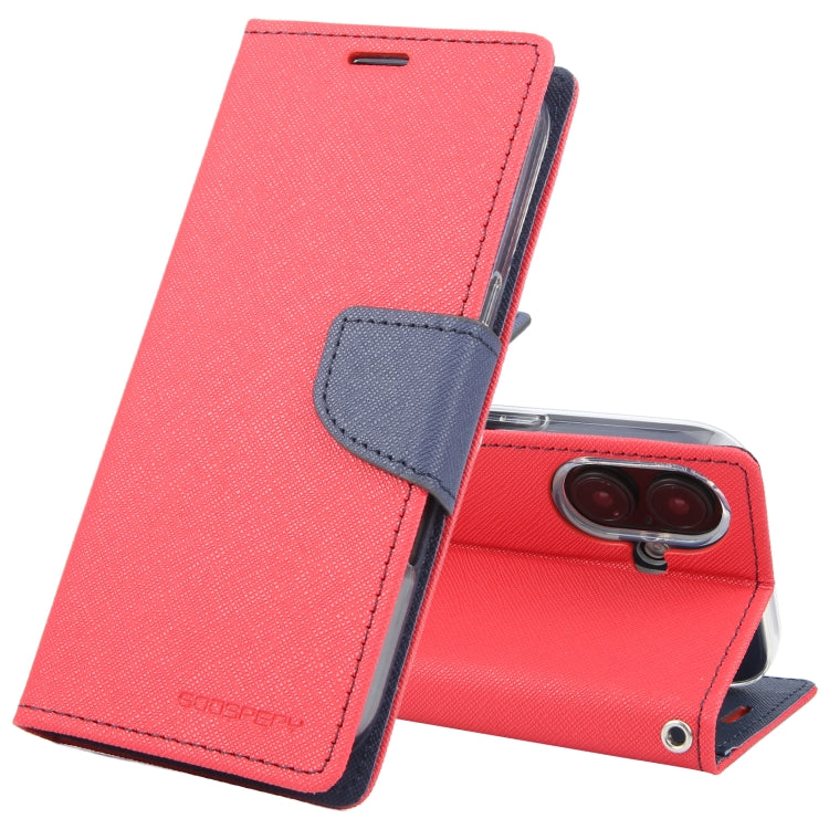 For iPhone 16 Plus GOOSPERY FANCY DIARY Cross Texture Leather Phone Case(Red) - iPhone 16 Plus Cases by GOOSPERY | Online Shopping South Africa | PMC Jewellery | Buy Now Pay Later Mobicred