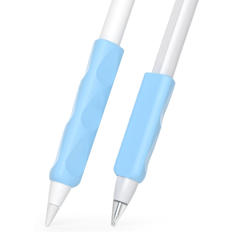 For Apple Pencil & Huawei M-Pencil Series Universal Stylus Silicone Protective Grip Cover(Blue) - Pencil Accessories by PMC Jewellery | Online Shopping South Africa | PMC Jewellery | Buy Now Pay Later Mobicred