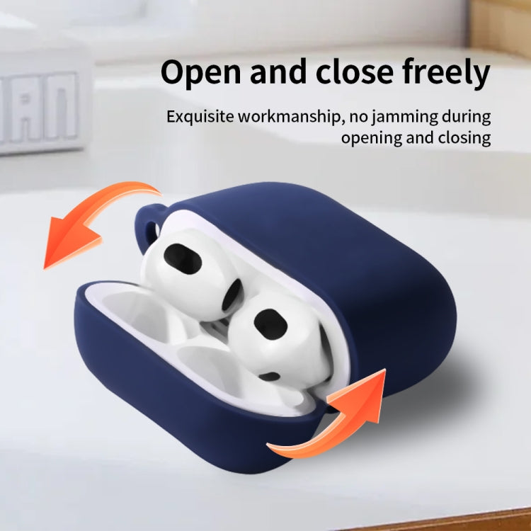 For AirPods 4 Silicone Earphone Protective Case with Hook(Galaxy Grey) - For AirPods 4 by PMC Jewellery | Online Shopping South Africa | PMC Jewellery | Buy Now Pay Later Mobicred