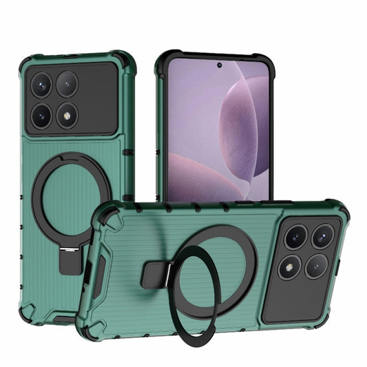 For Redmi K70 5G Grating Holder Shockproof Phone Case(Green) - K70 Cases by PMC Jewellery | Online Shopping South Africa | PMC Jewellery | Buy Now Pay Later Mobicred