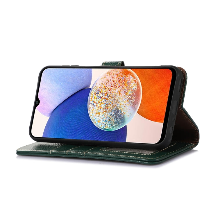 For Motorola Edge 50 Neo Genuine Leather Litchi Texture RFID Leather Phone Case(Green) - Motorola Cases by PMC TechLife | Online Shopping South Africa | PMC TechLife | Buy Now Pay Later Mobicred