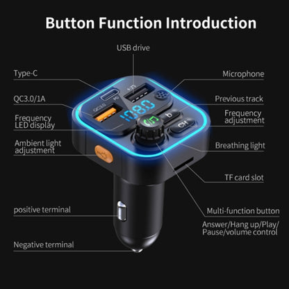 WEKOME WP-C52 Pop Digital Series MP3 Wireless Fast Charging Car Charger(Black) - Car Charger by WK | Online Shopping South Africa | PMC Jewellery | Buy Now Pay Later Mobicred