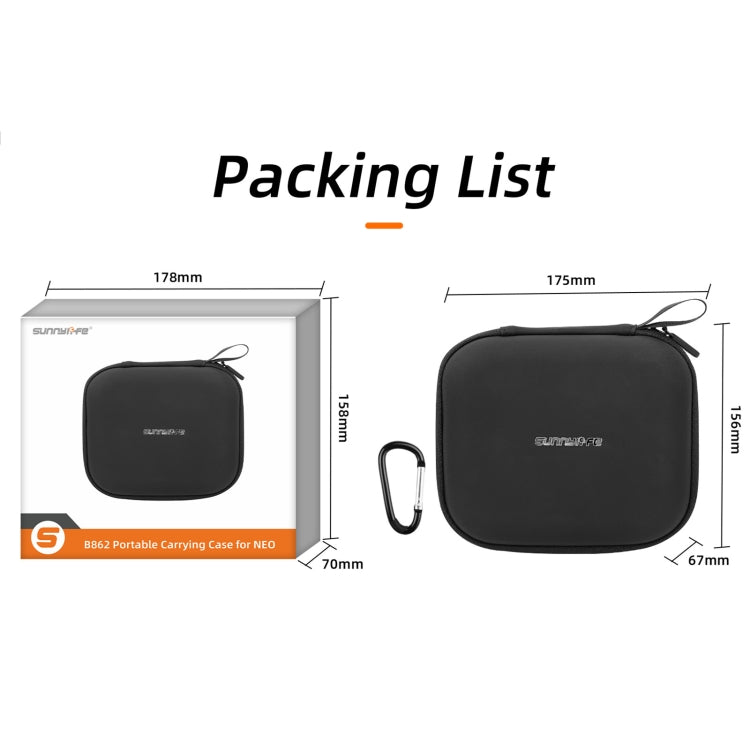 For DJI Neo Sunnylife Body Storage Case Box Suitcase(Orange) - free shipping - PMC TechLife - Order now!