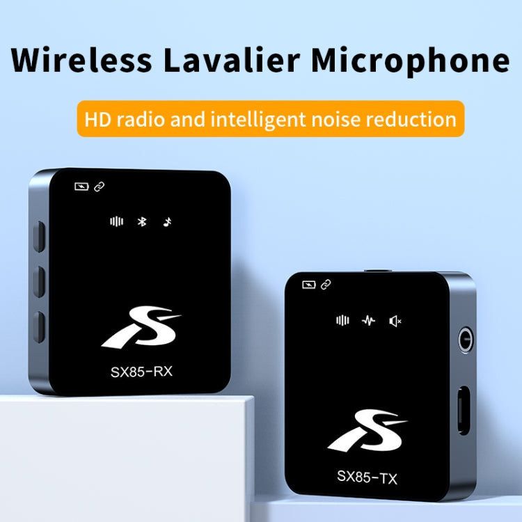 SX85 1 TX + 2 RX Square Smart Noise Reduction Lavalier Wireless Microphone(Type-C) - Microphone by PMC Jewellery | Online Shopping South Africa | PMC Jewellery | Buy Now Pay Later Mobicred