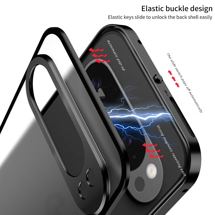 For Google Pixel 9 / 9 Pro Snap Buckle Metal Frame Frosted Phone Case(Blue) - Google Cases by PMC TechLife | Online Shopping South Africa | PMC TechLife | Buy Now Pay Later Mobicred