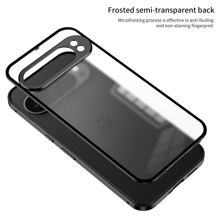 For Google Pixel 9 / 9 Pro Snap Buckle Metal Frame Frosted Phone Case(Pink) - Google Cases by PMC TechLife | Online Shopping South Africa | PMC TechLife | Buy Now Pay Later Mobicred