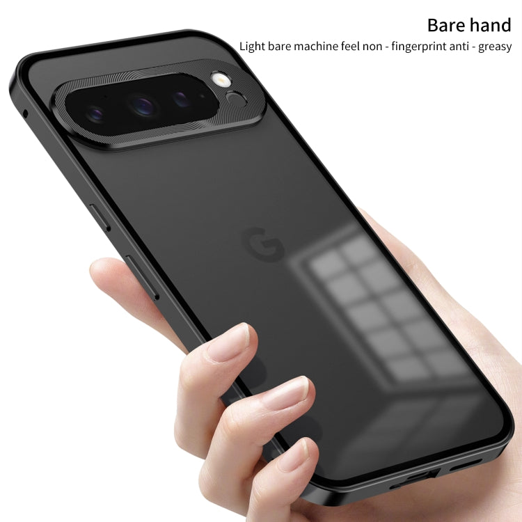 For Google Pixel 9 / 9 Pro Snap Buckle Metal Frame Frosted Phone Case(Pink) - Google Cases by PMC TechLife | Online Shopping South Africa | PMC TechLife | Buy Now Pay Later Mobicred