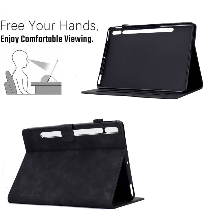 For Samsung Galaxy Tab S9 / S9 FE Cats Embossed Leather Smart Tablet Case(Black) - Galaxy Tab S9 Cases by PMC Jewellery | Online Shopping South Africa | PMC Jewellery | Buy Now Pay Later Mobicred