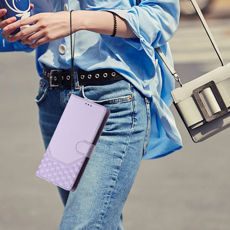 For Ulefone Note 14 Honeycomb Embossing RFID Leather Phone Case(Light Purple) - free shipping - PMC Jewellery - Order now!
