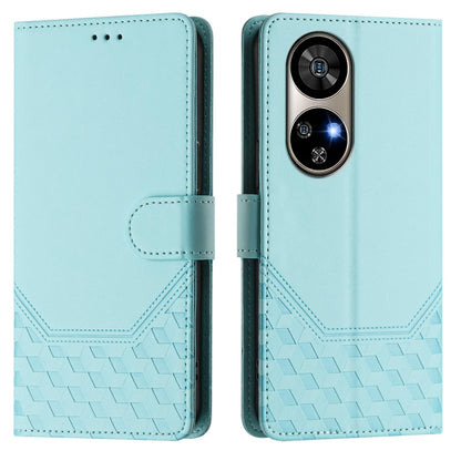 For Ulefone Note 17 Pro Honeycomb Embossing RFID Leather Phone Case(Mint Green) - Ulefone Cases by PMC Jewellery | Online Shopping South Africa | PMC Jewellery | Buy Now Pay Later Mobicred