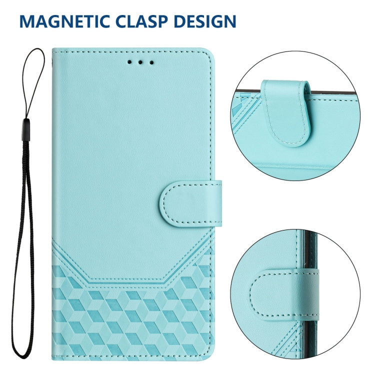 For Ulefone Note 17 Pro Honeycomb Embossing RFID Leather Phone Case(Mint Green) - Ulefone Cases by PMC Jewellery | Online Shopping South Africa | PMC Jewellery | Buy Now Pay Later Mobicred