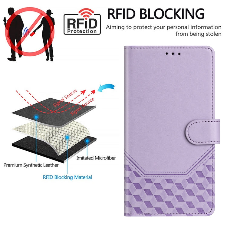 For Ulefone Note 18 Ultra Honeycomb Embossing RFID Leather Phone Case(Light Purple) - Ulefone Cases by PMC Jewellery | Online Shopping South Africa | PMC Jewellery | Buy Now Pay Later Mobicred