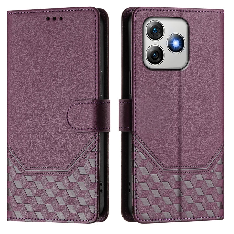 For Ulefone Note 18 Ultra Honeycomb Embossing RFID Leather Phone Case(Violet) - Ulefone Cases by PMC Jewellery | Online Shopping South Africa | PMC Jewellery | Buy Now Pay Later Mobicred