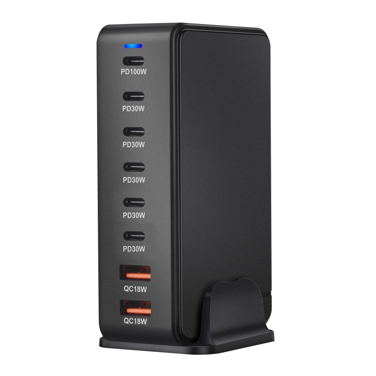 YMX-986 286W 6 Type-C, 2 USB 8-Ports Desktop Fast Charger, Plug Type:UK Plug(Black) - free shipping - PMC Jewellery - Order now!