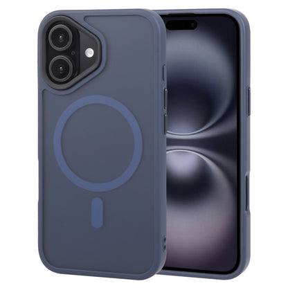 For iPhone 16 GEBEI Skin Feel MagSafe Magnetic Phone Case(Blue) - iPhone 16 Cases by GEBEI | Online Shopping South Africa | PMC Jewellery | Buy Now Pay Later Mobicred