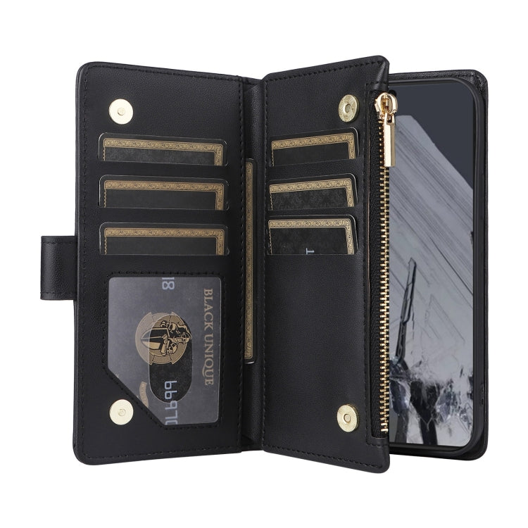 For Google Pixel 8 Pro Crossbody Zipper Wallet Rhombus Leather Phone Case(Black) - Google Cases by PMC TechLife | Online Shopping South Africa | PMC TechLife | Buy Now Pay Later Mobicred