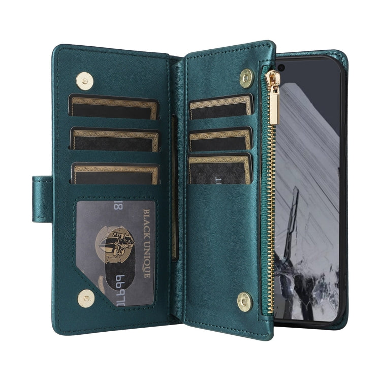 For Google Pixel 8 Pro Crossbody Zipper Wallet Rhombus Leather Phone Case(Green) - Google Cases by PMC TechLife | Online Shopping South Africa | PMC TechLife | Buy Now Pay Later Mobicred