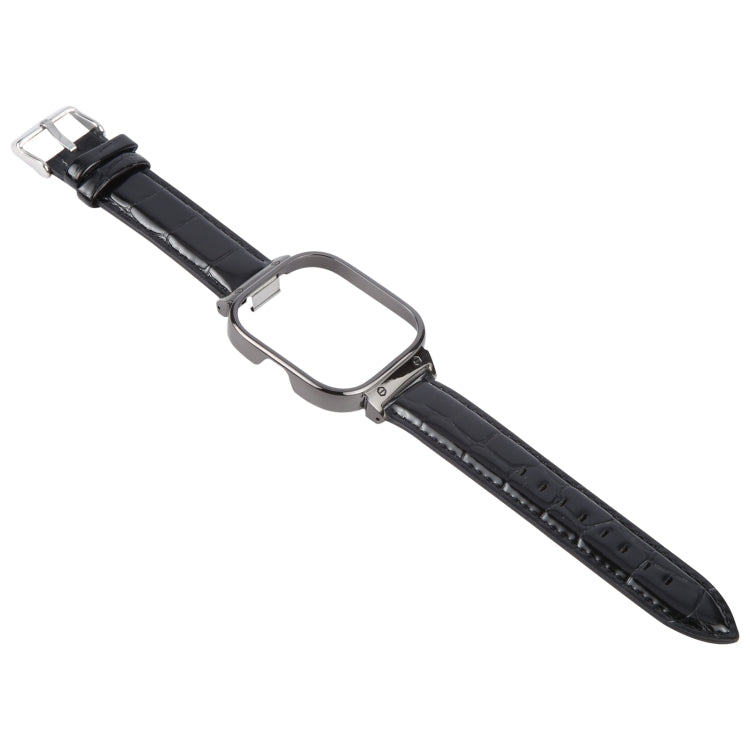 For Redmi Watch 4 Metal Black Frame Genuine Leather Watch Band(Bamboo Black) - free shipping - PMc TechLife - Order now!