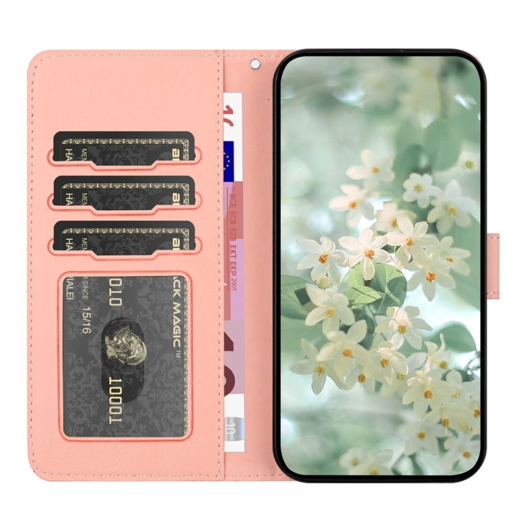For Samsung Galaxy S25 Ultra 5G Floral Embossed Pattern Leather Phone Case(Pink) - Galaxy S25 Ultra 5G Cases by PMC Jewellery | Online Shopping South Africa | PMC Jewellery | Buy Now Pay Later Mobicred