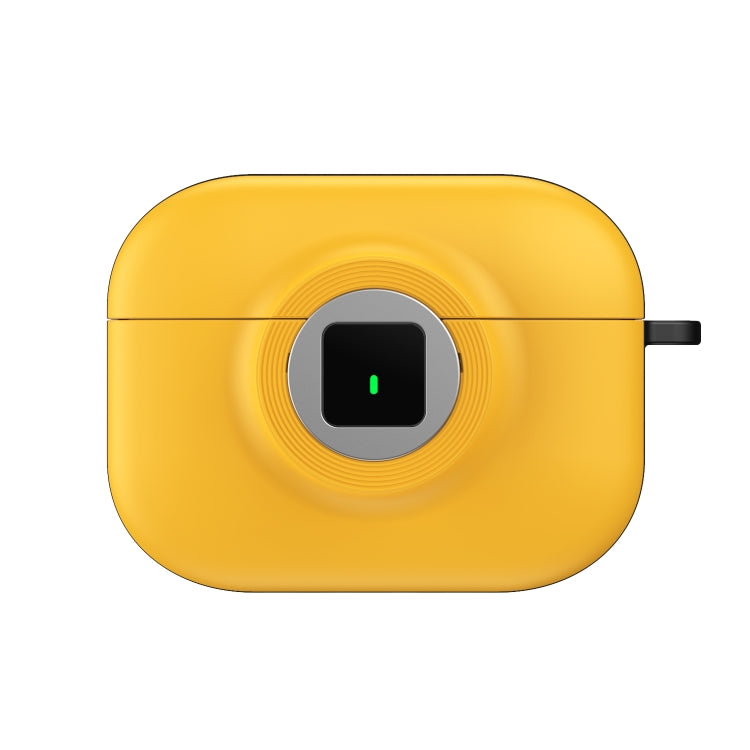 For AirPods Pro 2 Camera Series PC + TPU Headset Shockproof Carbon Fibre Case(Yellow) - For AirPods Pro 2 by PMC Jewellery | Online Shopping South Africa | PMC Jewellery | Buy Now Pay Later Mobicred