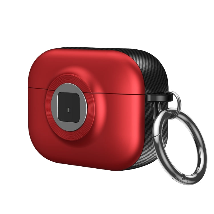 For AirPods Pro 2 Camera Series PC + TPU Headset Shockproof Carbon Fibre Case(Red) - For AirPods Pro 2 by PMC Jewellery | Online Shopping South Africa | PMC Jewellery | Buy Now Pay Later Mobicred