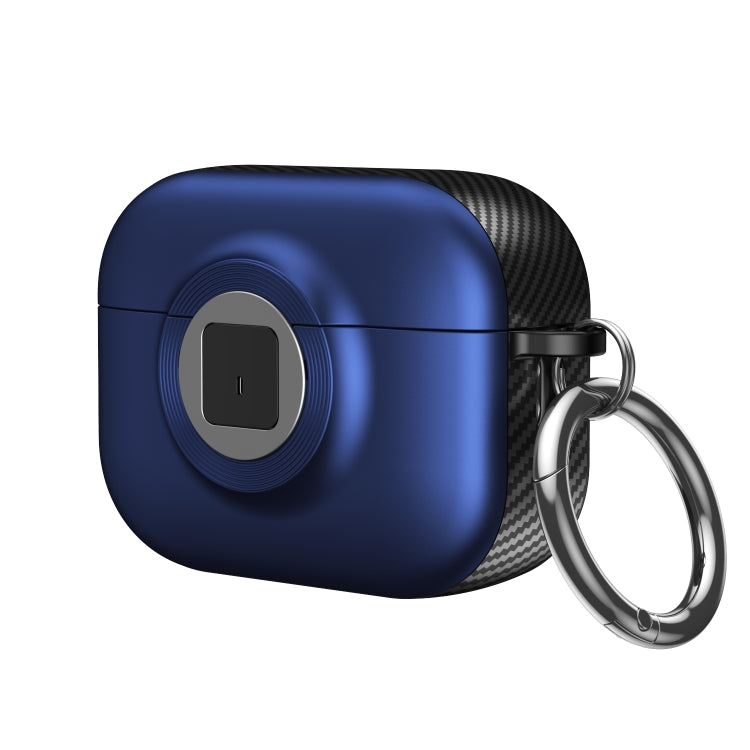 For AirPods Pro Camera Series PC + TPU Headset Shockproof Carbon Fibre Case(Blue) - For AirPods Pro by PMC Jewellery | Online Shopping South Africa | PMC Jewellery | Buy Now Pay Later Mobicred