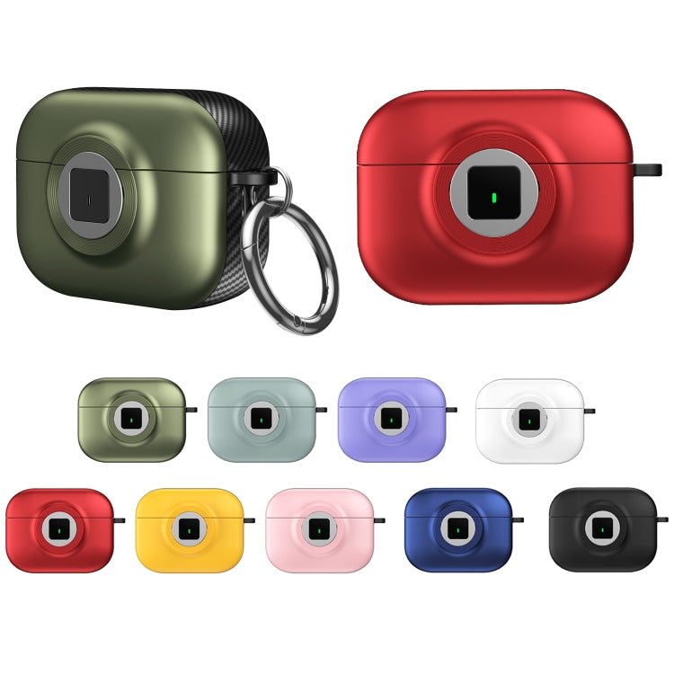 For AirPods Pro Camera Series PC + TPU Headset Shockproof Carbon Fibre Case(Red) - For AirPods Pro by PMC Jewellery | Online Shopping South Africa | PMC Jewellery | Buy Now Pay Later Mobicred
