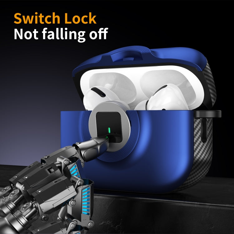 For AirPods 3 Camera Series PC + TPU Headset Shockproof Carbon Fibre Case(Blue) - For AirPods 3 by PMC Jewellery | Online Shopping South Africa | PMC Jewellery | Buy Now Pay Later Mobicred