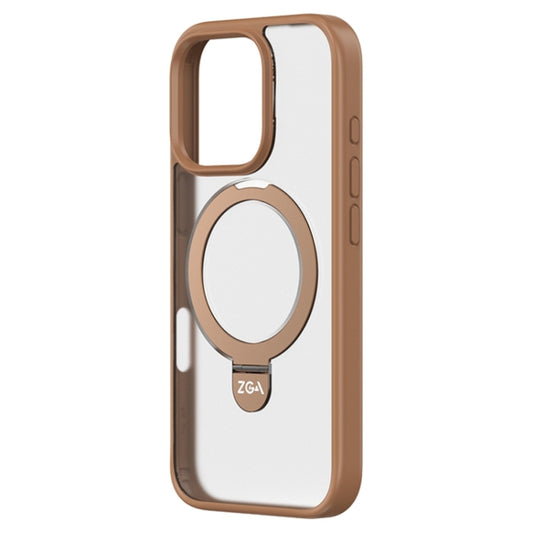 For iPhone 16 Pro Max ZGA Magsafe Holder PC Hybrid TPU Phone Case(Gold) - iPhone 16 Pro Max Cases by ZGA | Online Shopping South Africa | PMC Jewellery | Buy Now Pay Later Mobicred