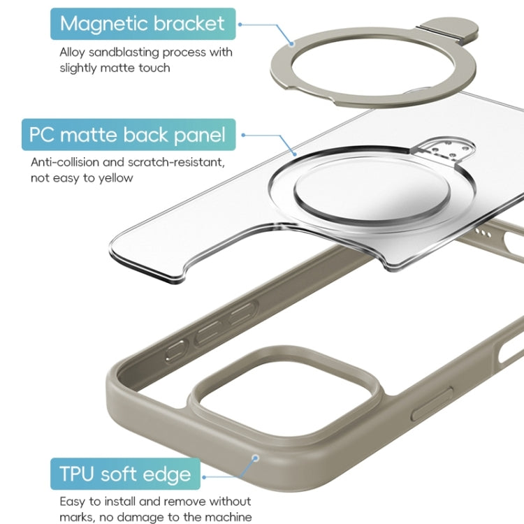 For iPhone 16 Plus ZGA Magsafe Holder PC Hybrid TPU Phone Case(Black) - free shipping - PMC Jewellery - Order now!