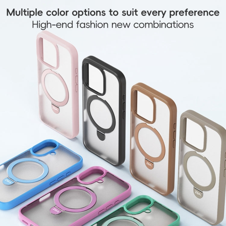 For iPhone 16 Plus ZGA Magsafe Holder PC Hybrid TPU Phone Case(Green) - free shipping - PMC Jewellery - Order now!