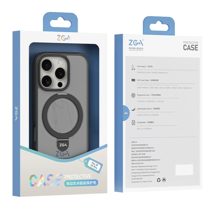 For iPhone 16 Plus ZGA Magsafe Holder PC Hybrid TPU Phone Case(Blue) - iPhone 16 Plus Cases by ZGA | Online Shopping South Africa | PMC Jewellery | Buy Now Pay Later Mobicred