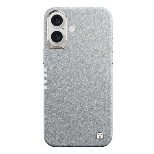 For iPhone 16 TGVIS VIDA Series MagSafe Magnetic PU Leather Phone Case(Grey) - iPhone 16 Cases by TGVIS | Online Shopping South Africa | PMC Jewellery | Buy Now Pay Later Mobicred