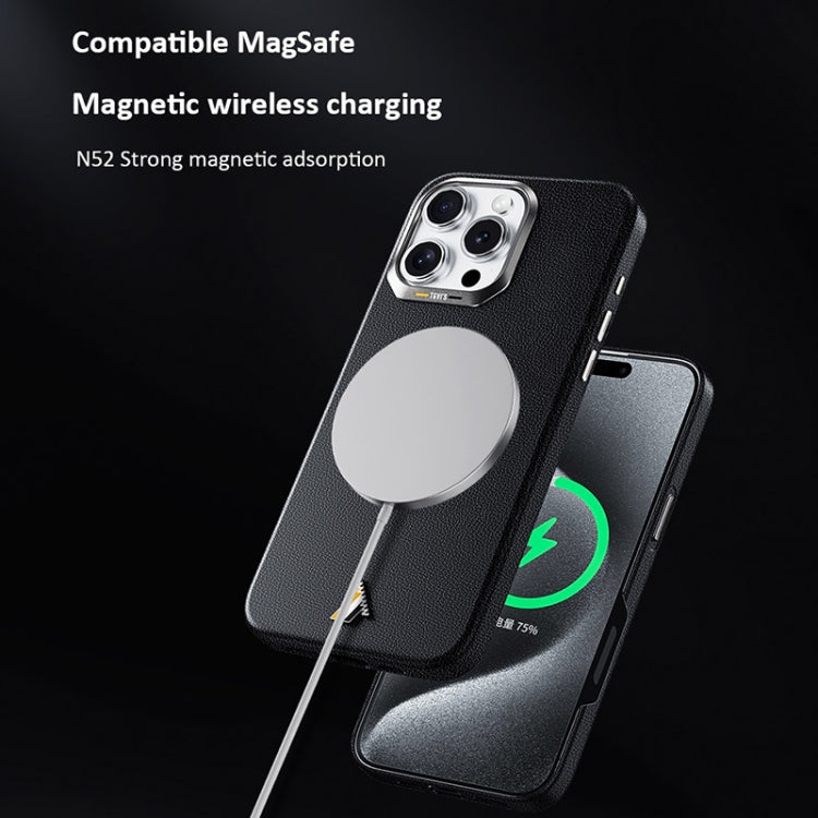 For iPhone 16 Pro Max TGVIS VIDA Series MagSafe Magnetic PU Leather Phone Case(Black) - iPhone 16 Pro Max Cases by TGVIS | Online Shopping South Africa | PMC Jewellery | Buy Now Pay Later Mobicred