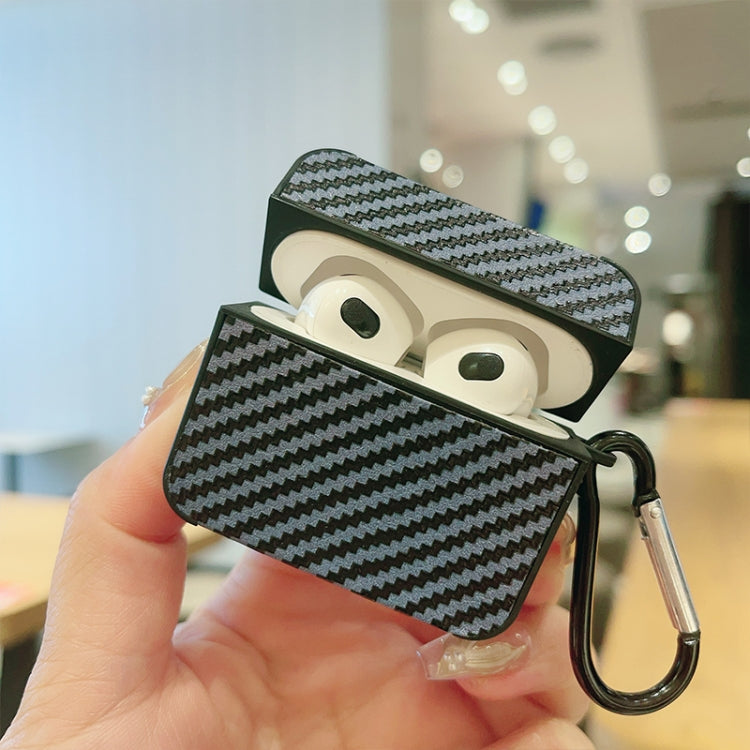For AirPods Pro 2 Carbon Fiber Square Leather Earphone Case with Hook(Red) - For AirPods Pro 2 by PMC Jewellery | Online Shopping South Africa | PMC Jewellery | Buy Now Pay Later Mobicred