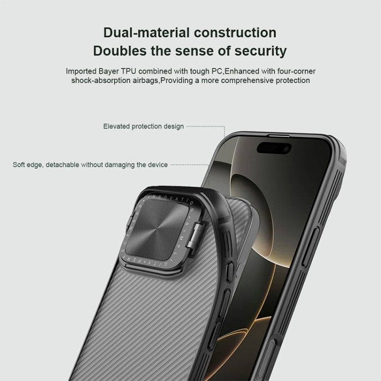 For iPhone 16 Pro Max NILLKIN CamShield Prop Translucent PC Phone Case(Black) - iPhone 16 Pro Max Cases by NILLKIN | Online Shopping South Africa | PMC Jewellery | Buy Now Pay Later Mobicred