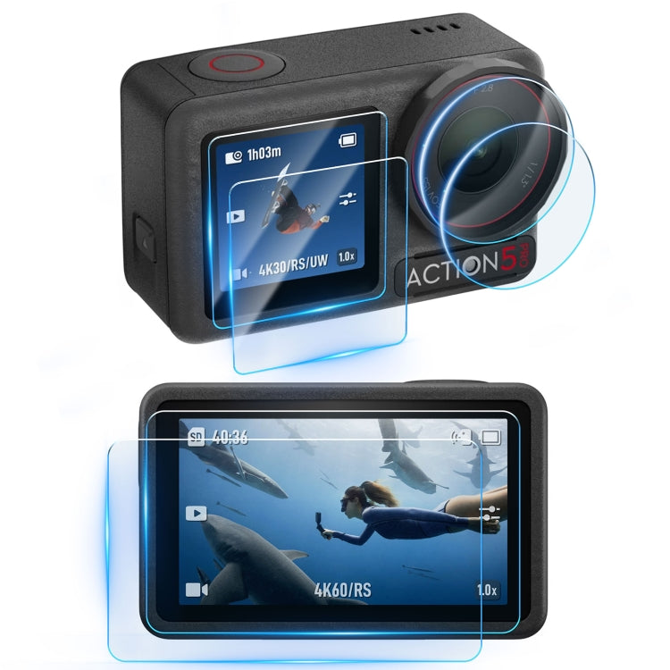 For DJI Osmo Action 5 Pro STARTRC 3 in 1 Lens Protector Front and Rear Screen Tempered Glass Films(2 Sets) - free shipping - PMC TechLife - Order now!