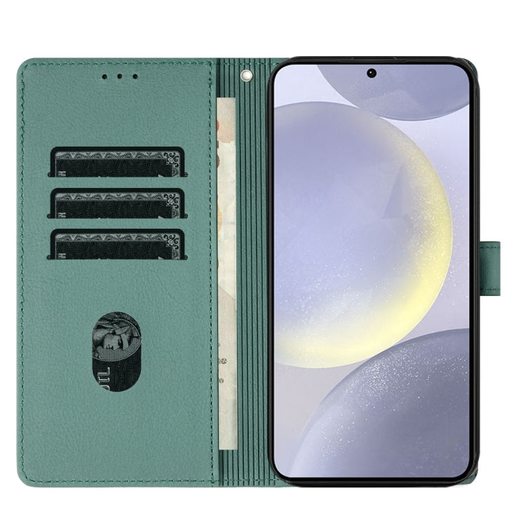 For Samsung Galaxy S25+ 5G Cartoon Elephant Embossed Leather Phone Case(Green) - Galaxy S25+ 5G Cases by PMC Jewellery | Online Shopping South Africa | PMC Jewellery | Buy Now Pay Later Mobicred