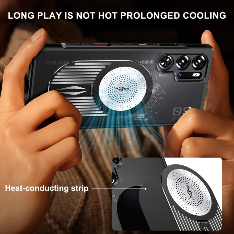 For ZTE nubia Red Magic 9 Pro / 9S Pro Heat Dissipation Aromatherapy MagSafe Holder Phone Case(Black) - ZTE Cases by PMC TechLife | Online Shopping South Africa | PMC TechLife | Buy Now Pay Later Mobicred