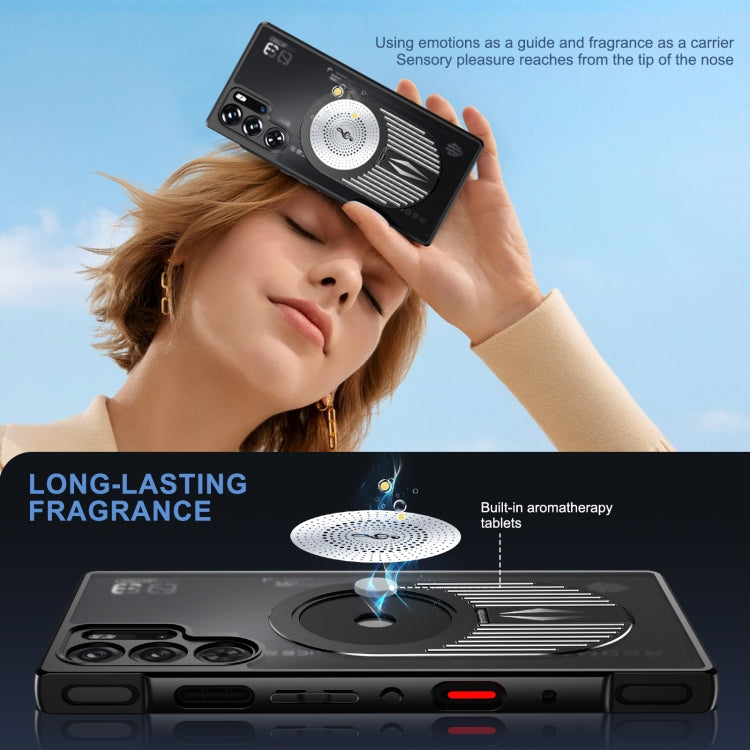 For ZTE nubia Red Magic 9 Pro / 9S Pro Heat Dissipation Aromatherapy MagSafe Holder Phone Case(Black) - ZTE Cases by PMC TechLife | Online Shopping South Africa | PMC TechLife | Buy Now Pay Later Mobicred