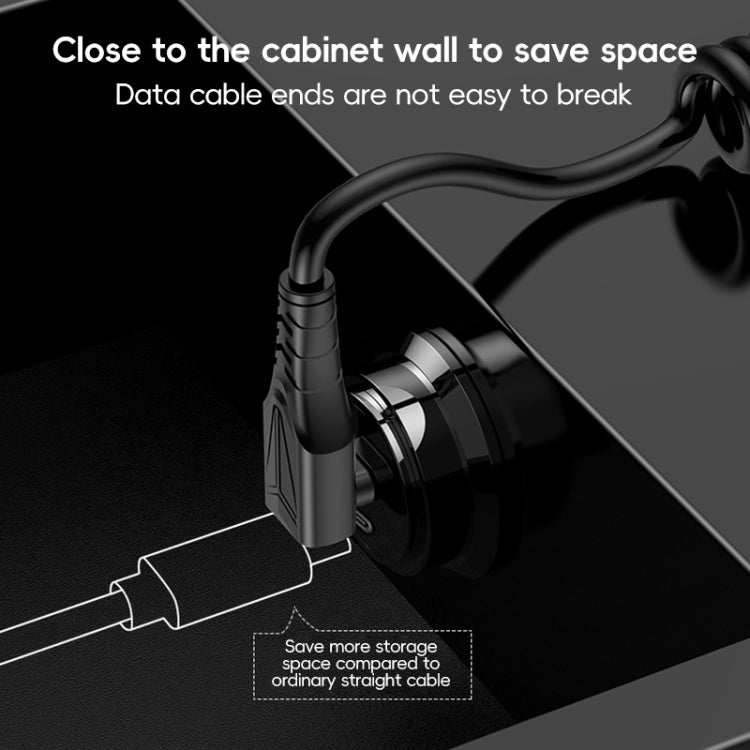 For LeadingIdeal L9 / L8 / L7 / L6 PD65W Type-C Elbow to Type-C, 8 Pin Spring Charging Cable(Black) - Car Charger by PMC TechLife | Online Shopping South Africa | PMC TechLife | Buy Now Pay Later Mobicred