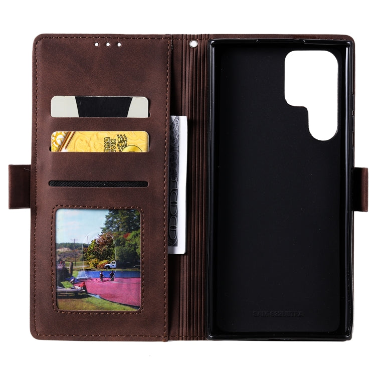 For Samsung Galaxy S25 Ultra 5G Retro Splicing Horizontal Flip Leather Phone Case(Brown) - Galaxy S25 Ultra 5G Cases by PMC TechLife | Online Shopping South Africa | PMC TechLife | Buy Now Pay Later Mobicred