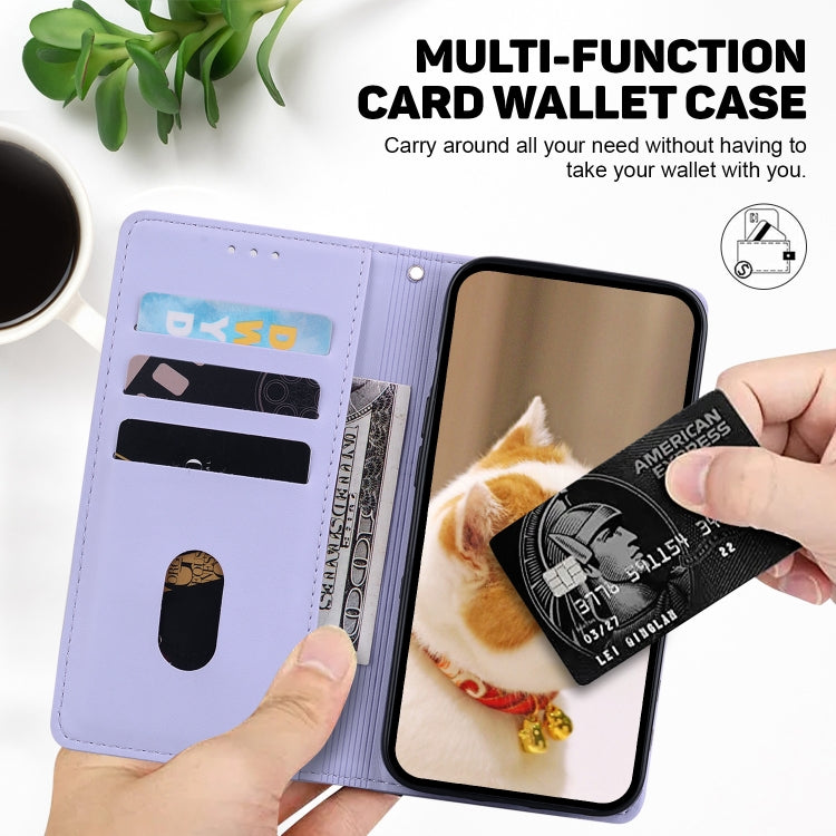 For Samsung Galaxy S25 5G Cute Cats RFID Leather Phone Case(Purple) - Galaxy S25 5G Cases by PMC Jewellery | Online Shopping South Africa | PMC Jewellery | Buy Now Pay Later Mobicred