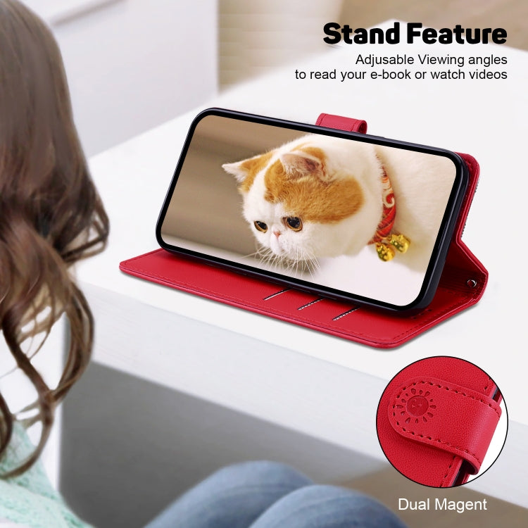 For Samsung Galaxy S25+ 5G Cute Cats RFID Leather Phone Case(Red) - Galaxy S25+ 5G Cases by PMC Jewellery | Online Shopping South Africa | PMC Jewellery | Buy Now Pay Later Mobicred
